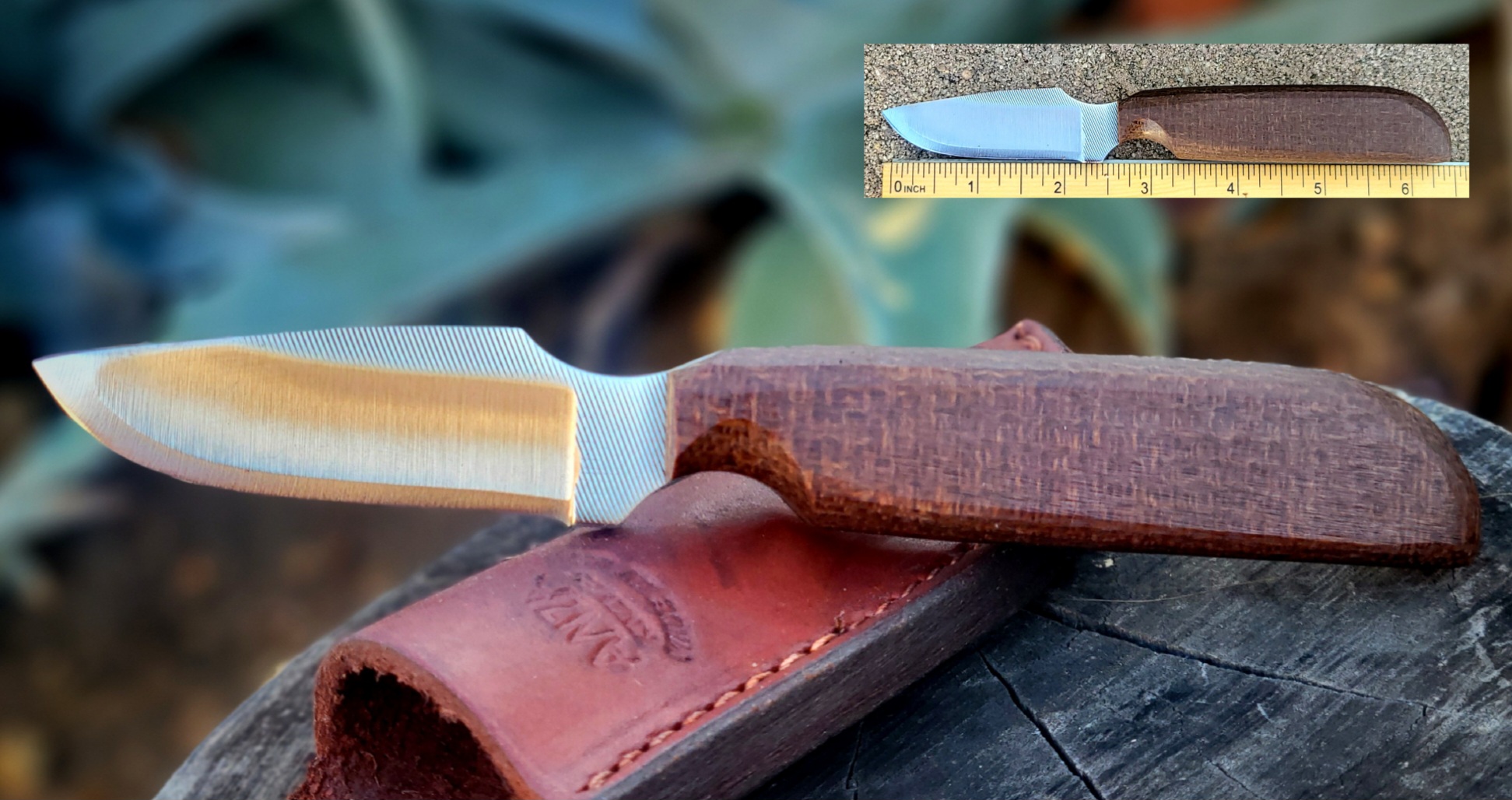 10F WK WRANGLER-BURLAP MICARTA BROWN W/ RUSTIC SHEATH