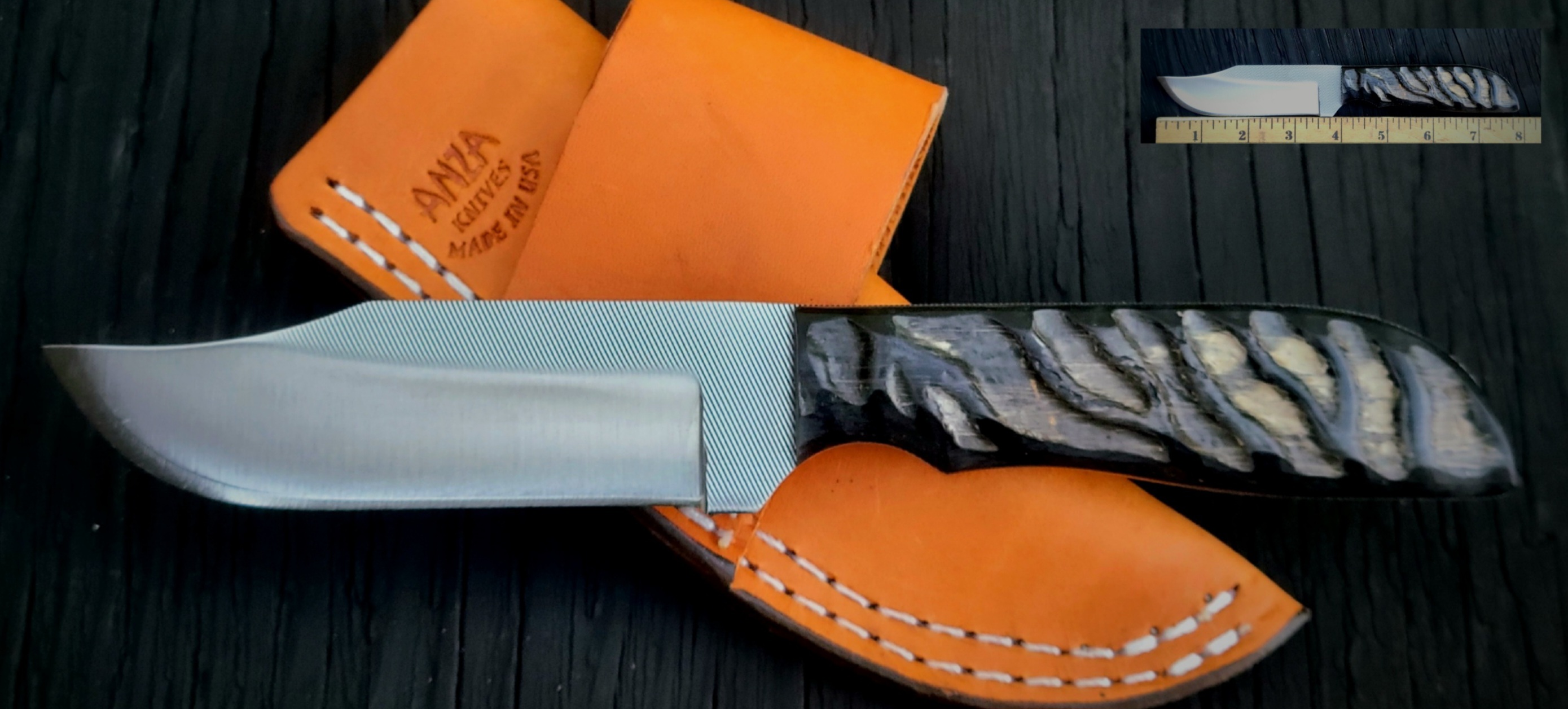 12F JWK2C-BUFFALO HORN-CROSSDRAW SHEATH