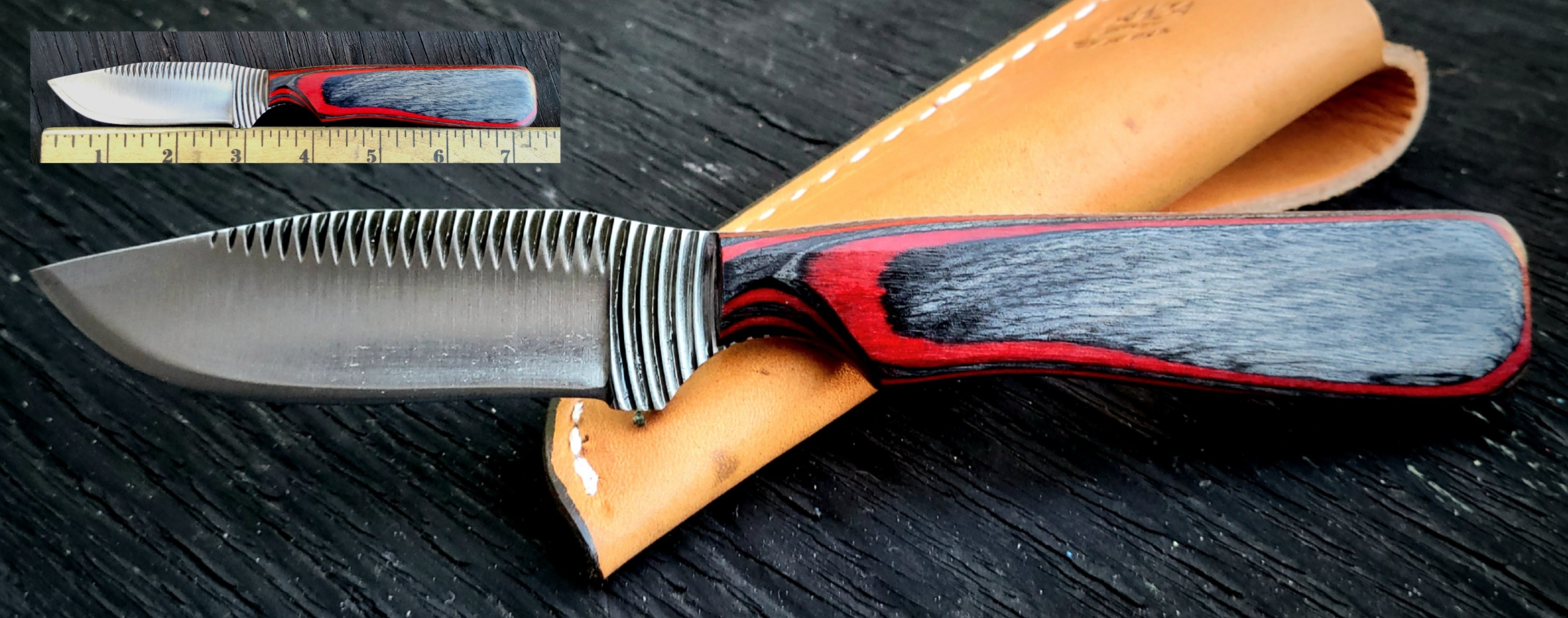 10F BORDER KNIFE-CURVETOOTH-RED/BLK