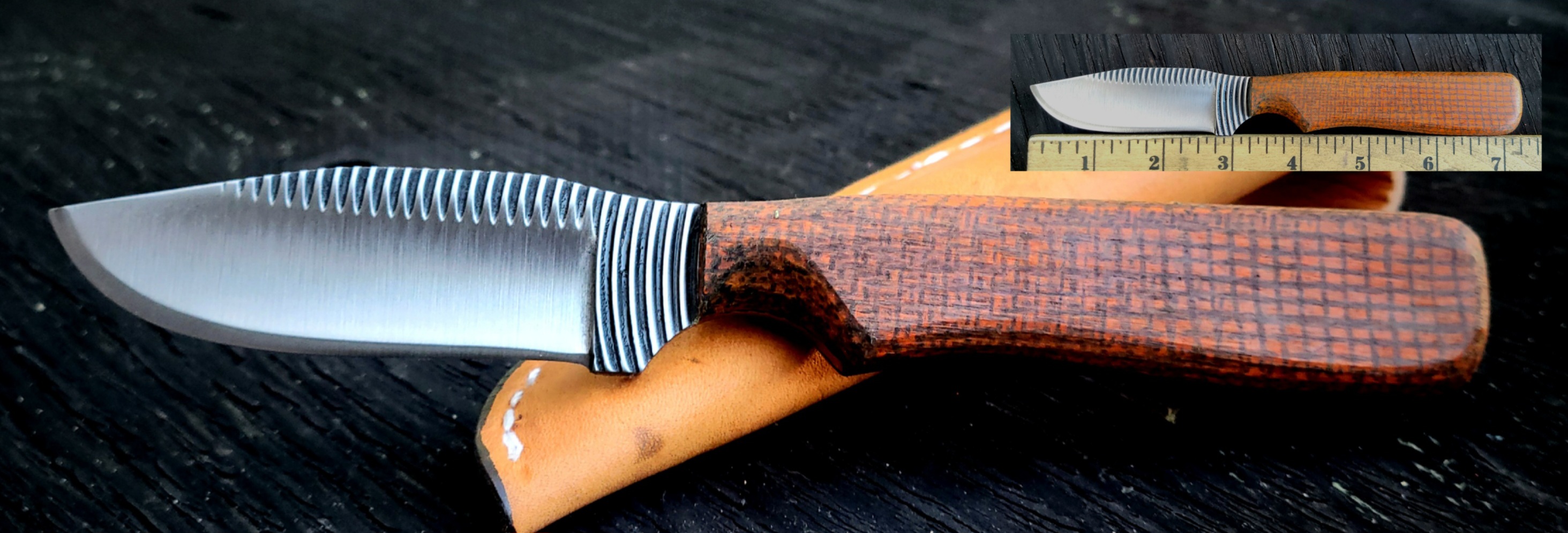 10F BORDER KNIFE-CURVETOOTH-BURNT SIENNA BURLAP