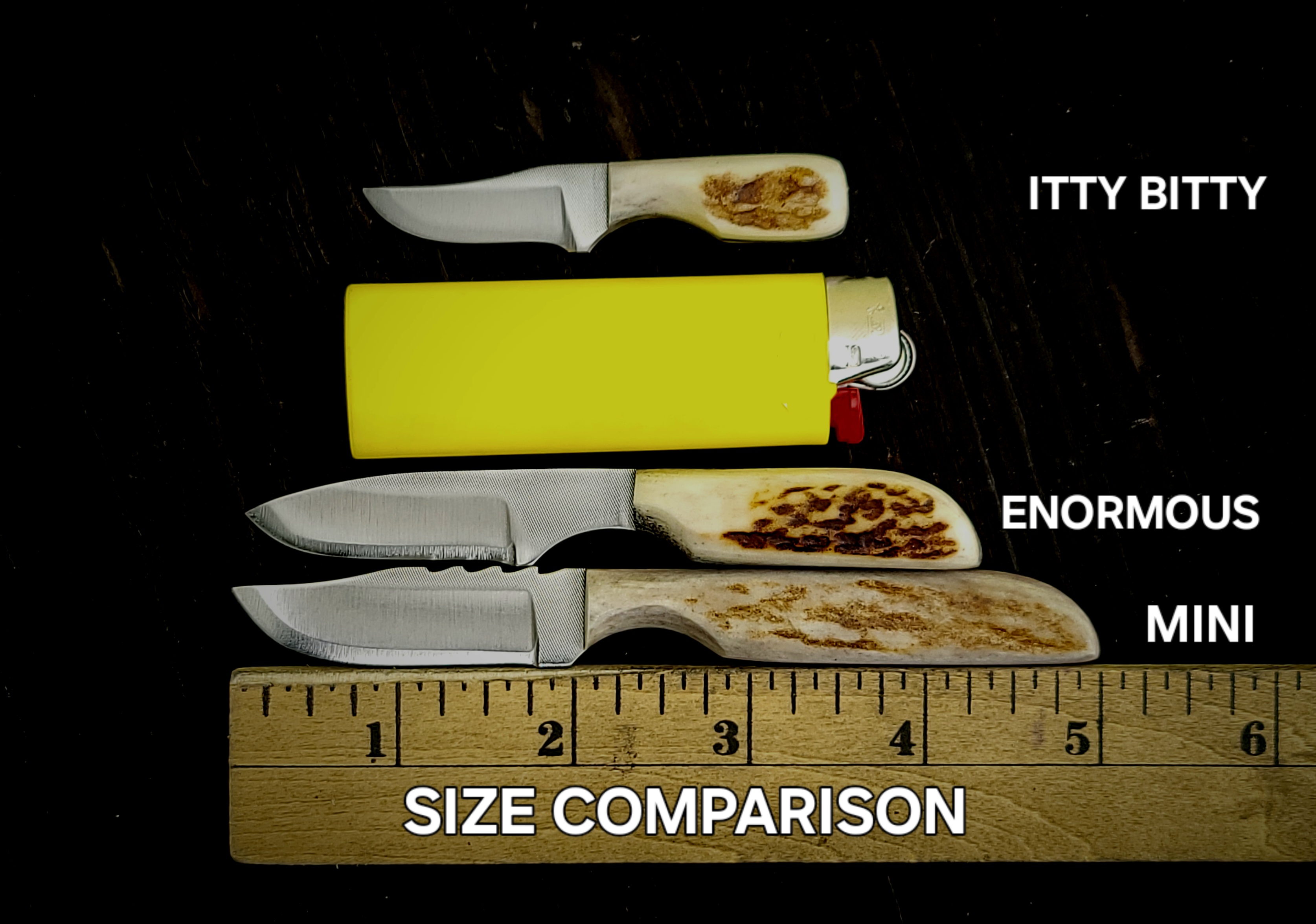 SIZE COMPARISON OF TINY KNIVES