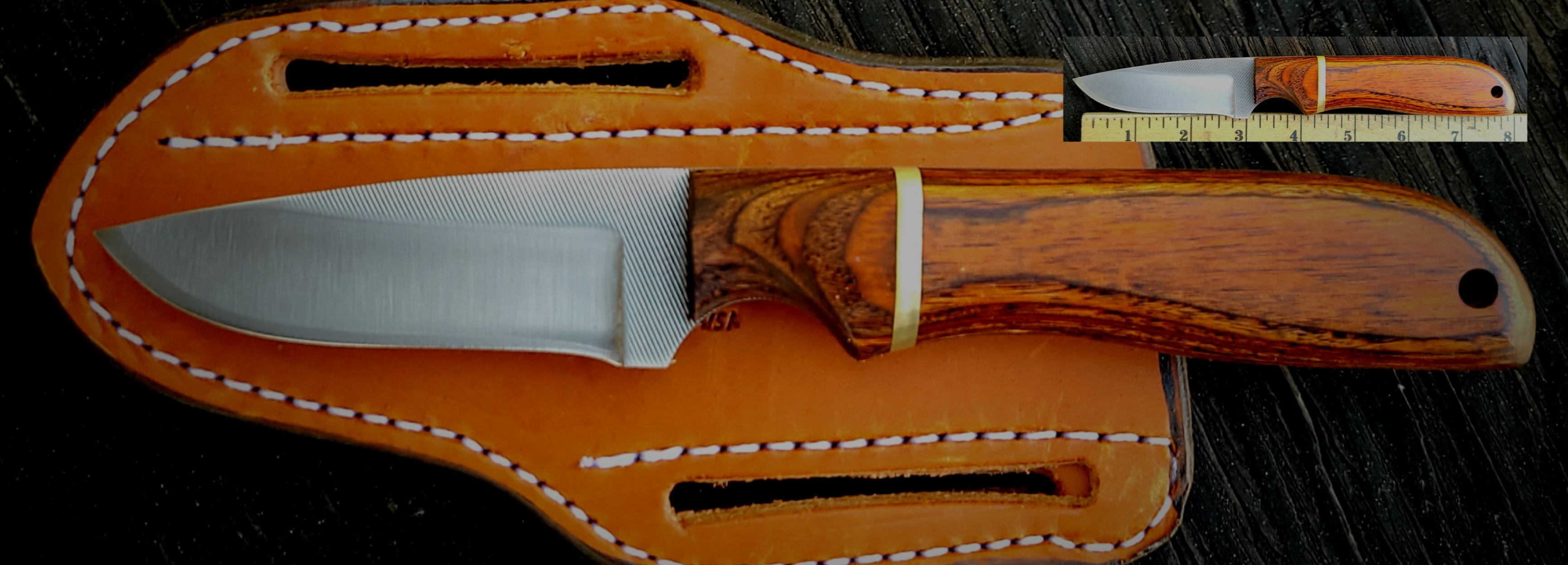 (PC) 12F BIG HANDLED KNIFE FOR BIG HANDS-WALNUT BRASS-LHH!