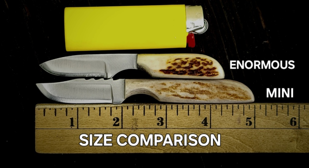 SIZE COMPARISON OF TINY KNIVES